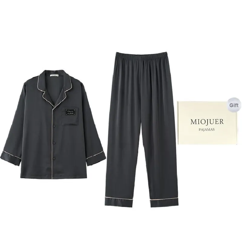 MIOJUER Pajama Set Men's Dark Gray-0