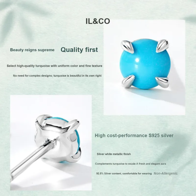 IL&CO. Turquoise Stud Earrings Unisex-5