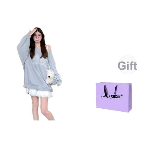 LADYXIEXIE Серый Женский Свитшот