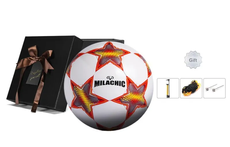 MILACHIC Size 4 Ball Soccer PU Machine Stitched Soccer Ball Unisex Multicolor-10