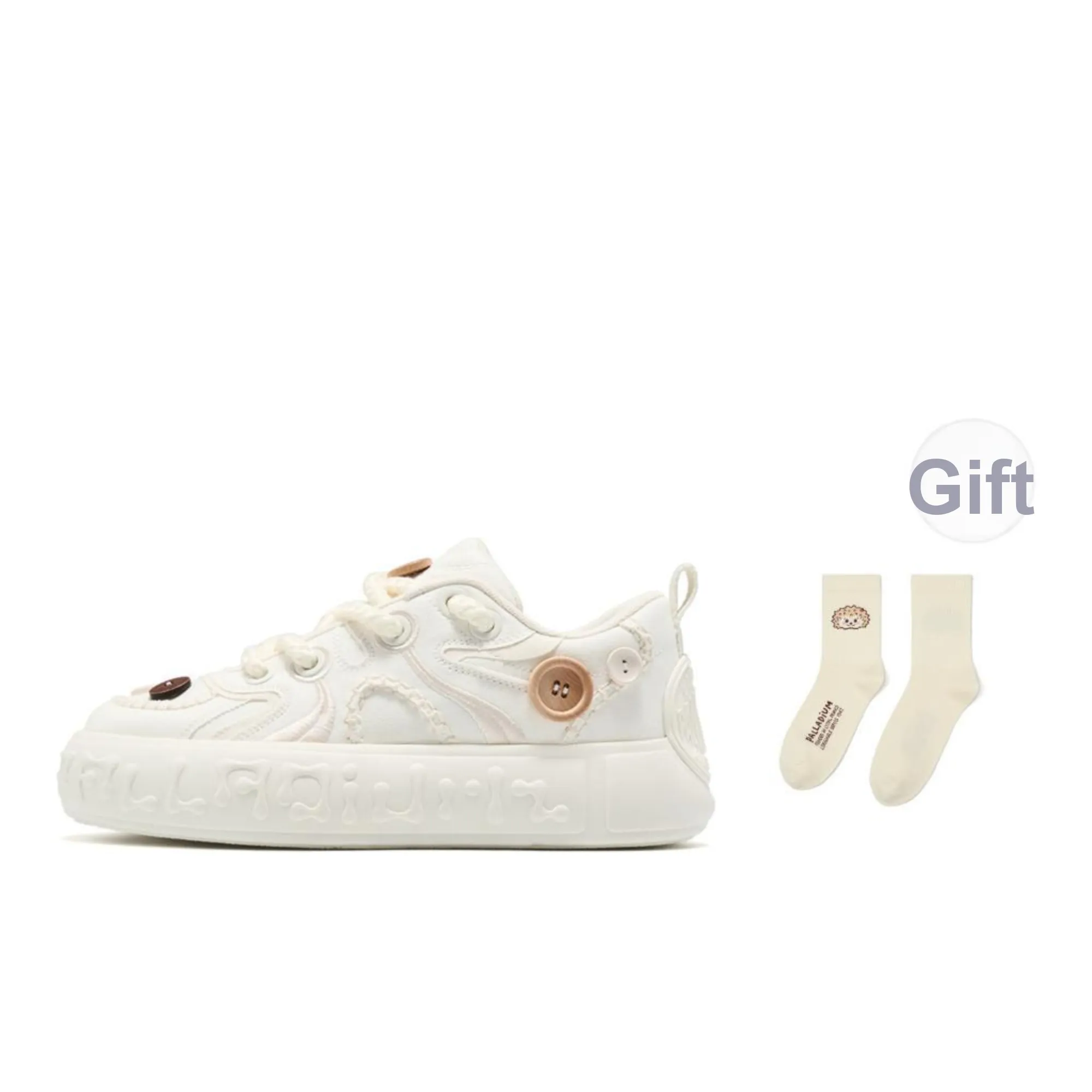 Palladium Paladin Buckle Shoes Casual Shoes Fashion Trend Round Tip Lace Up Skateboard Shoes Men's & Women's