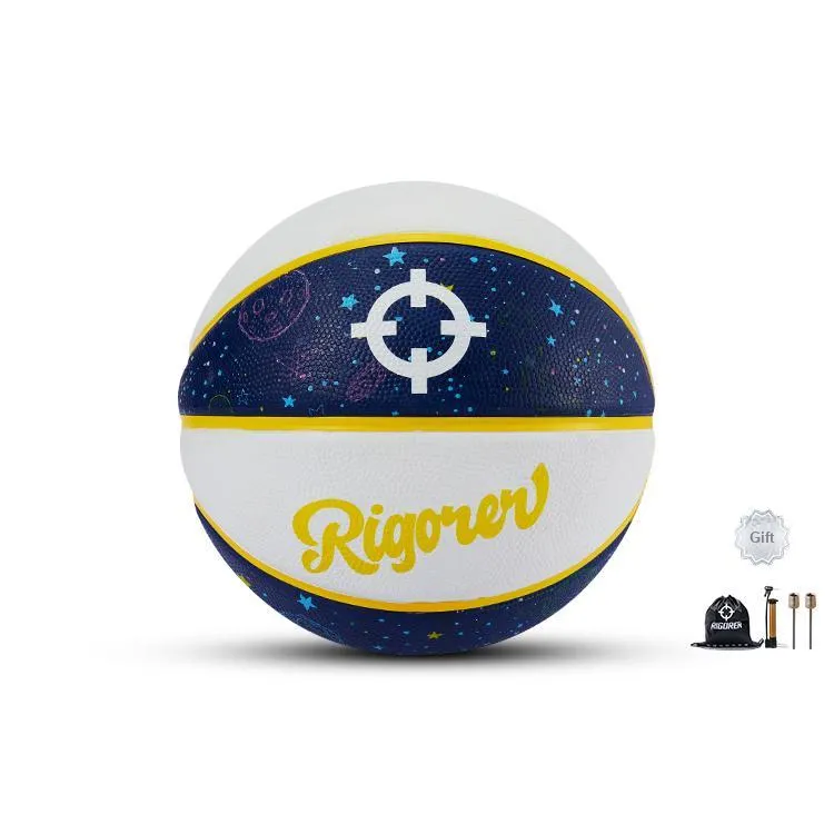 RIGORER Rubber Basketball White Blue Size 4 Training-5