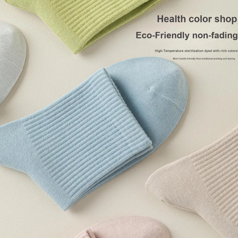 H YXIANG Mid Calf Socks Women's 6 Pack-5