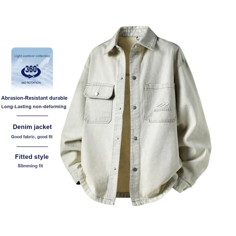 RIEZU Denim Jackets Unisex Ecru-2