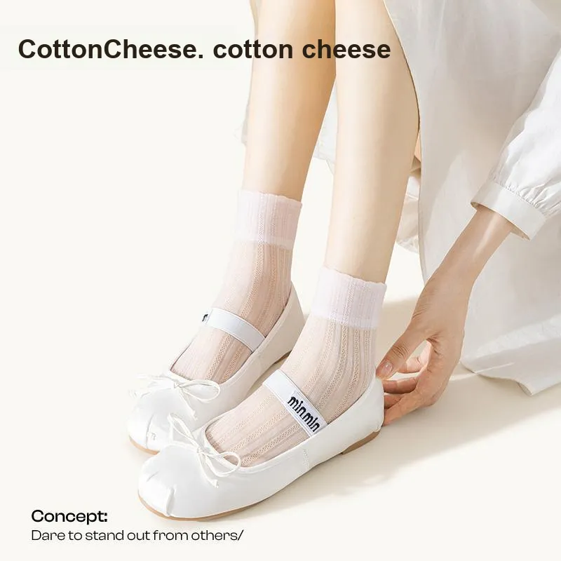 COTTON CHEESE Mid Calf Socks Women's 5 Pack-4