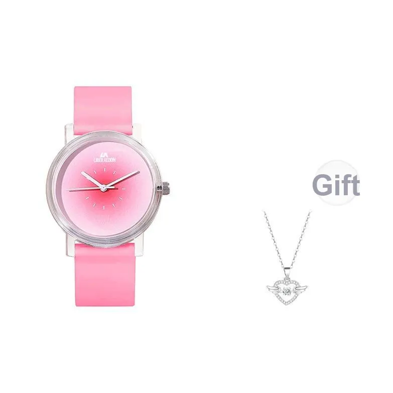 LIBER AEDON Наручные часы кварцевый механизм розовый циферблат женские часы