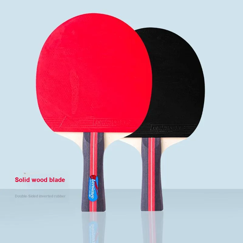 LENWAVE Ping Pong Paddles Unisex Paulownia Rubber Sponge Black Red-1