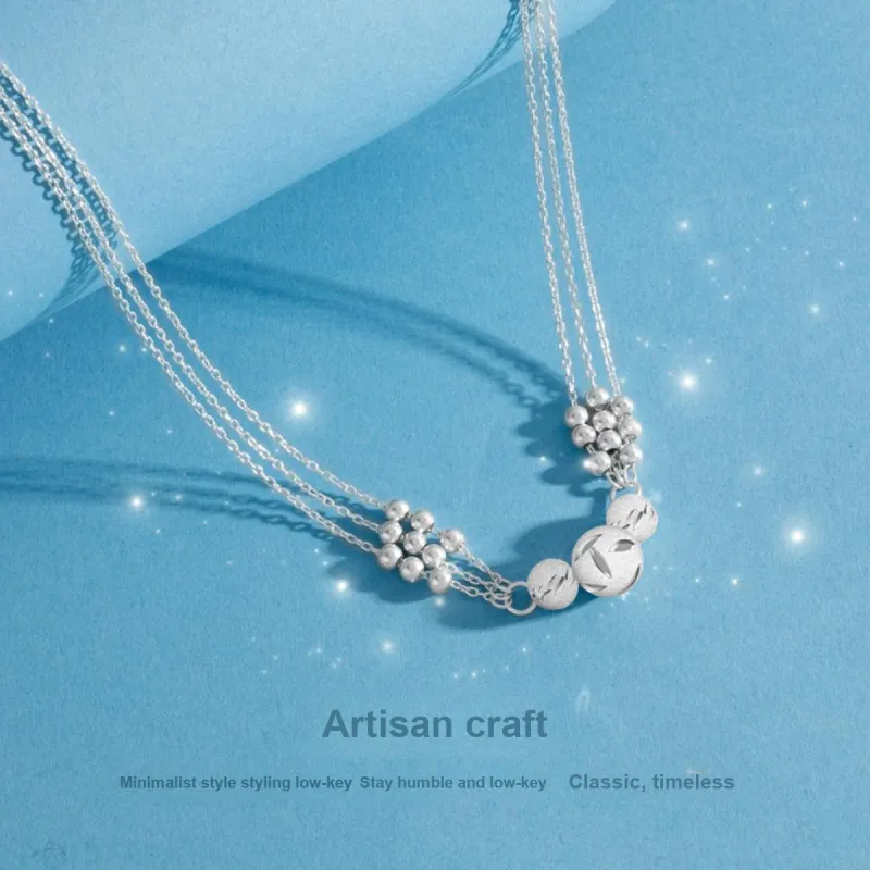 KLFOOK Sterling Silver 990 Necklaces Women's-2