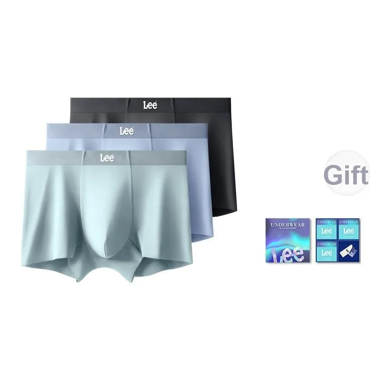 Lee совместный бренд модель Трусы Мужские Модал Летний Дышащий Удобный Мягкий Боксеры 3 упаковки Независимый Подарочный набор в коробке