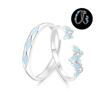 Lao Feng Xiang S925 Silver Ring Pair Unisex