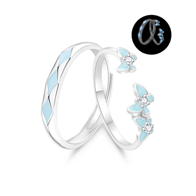 Lao Feng Xiang S925 Silver Ring Pair Unisex-0