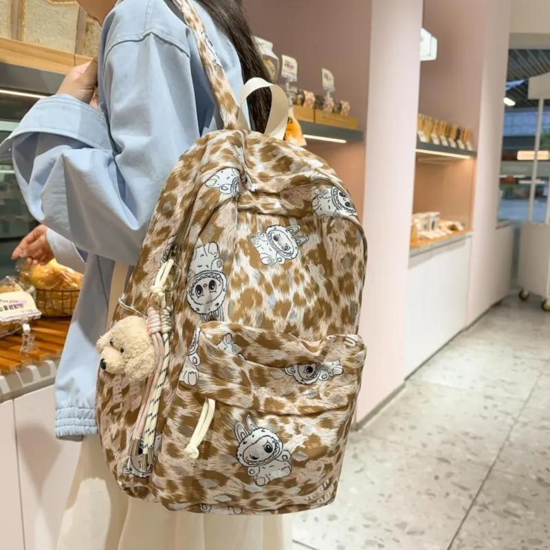 AIBAG Printed And Gold Stamped Fabric Backpack Unisex Multicolor-17