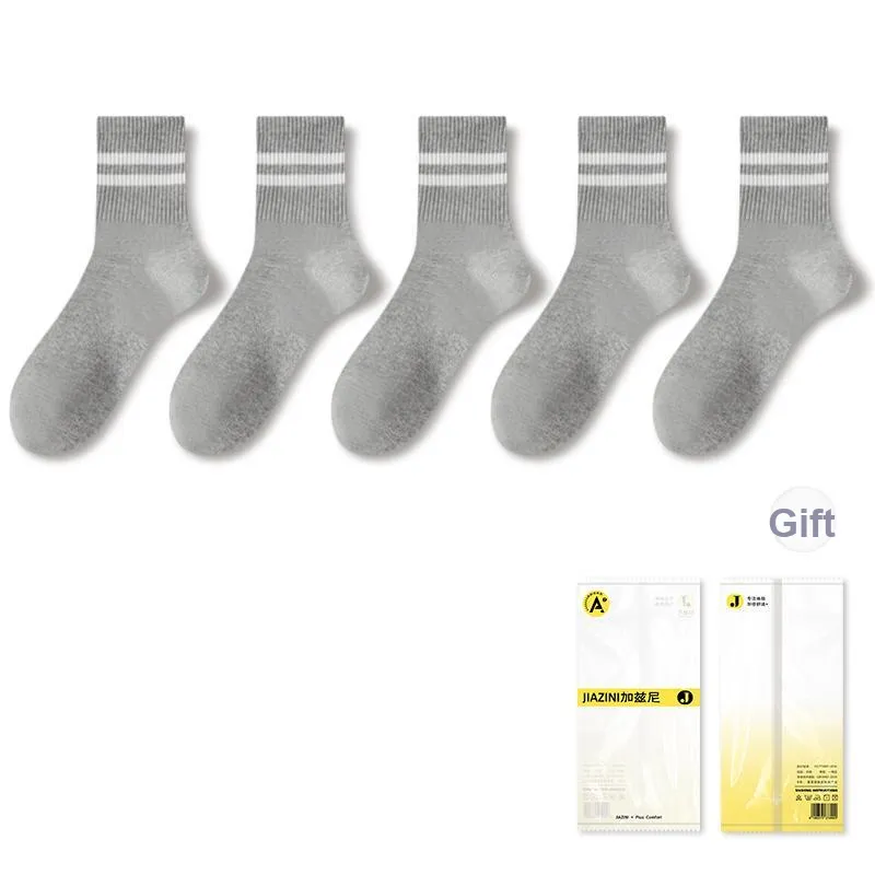JIAZINI Mid Calf Socks Unisex 5 Pack-12