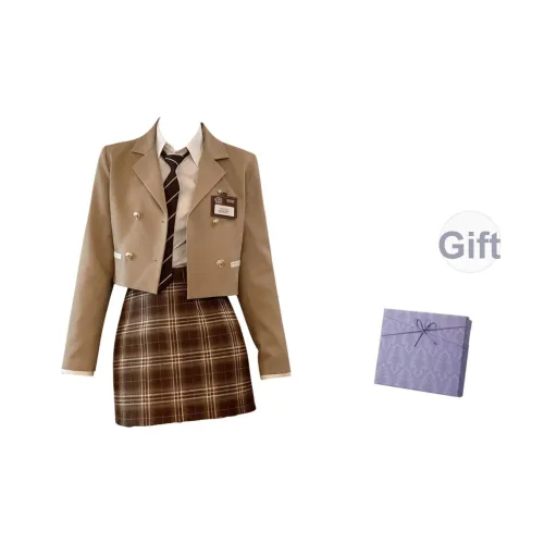 DITB Пальто+Короткая Юбка+Рубашка Женские Юбка Комплекты