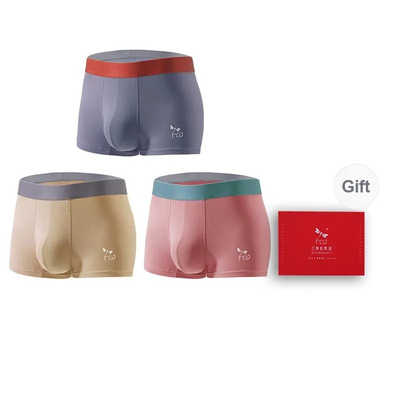 RED DRAGONFLY Cotton Panties Men's 3 Pack Gift Box Set-8
