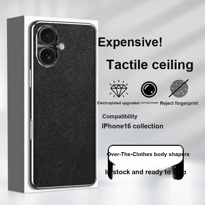 Record Star Leather Material Trendy Brand Premium Feel Phone Cases Compatibility IPhone16ProMa Business Formal-2