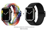 Apple Woven Strap-Rainbow * Midnight Black