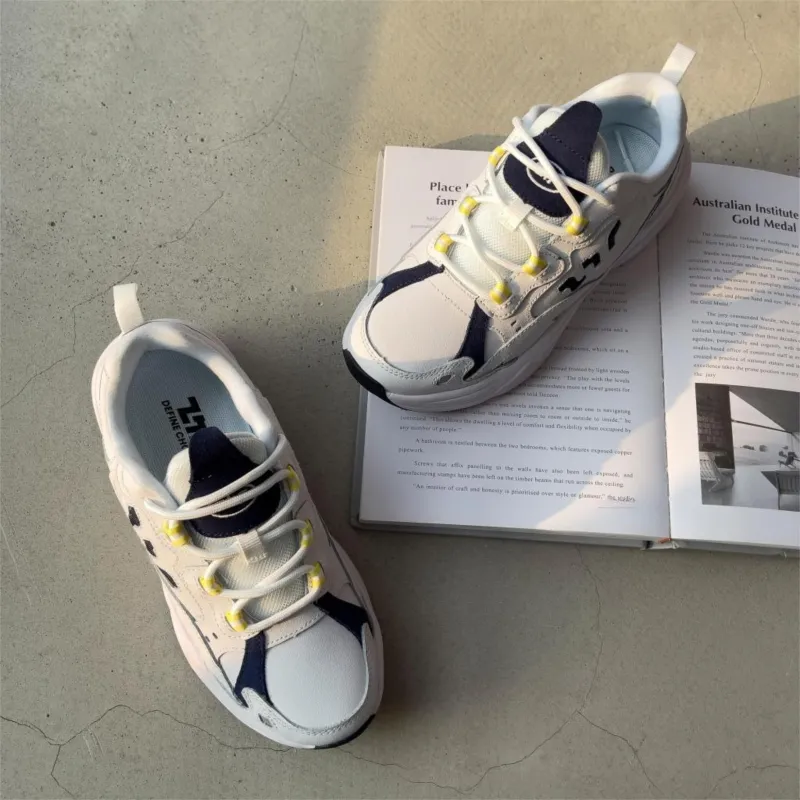 DEFINE CHOICE Anti Slip And Wear Resistant Height Increasing Low Top Chunky Sneakers Women's-4