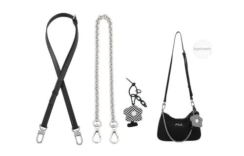 Lan Bao Fan Bag Accessories Black Adjustable Shoulder Straps+Decoration Chain 40cm+Flower Pendant