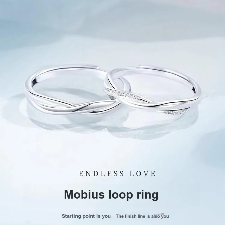Modern Miracle 999 Fine Silver Ring Pair Unisex-1