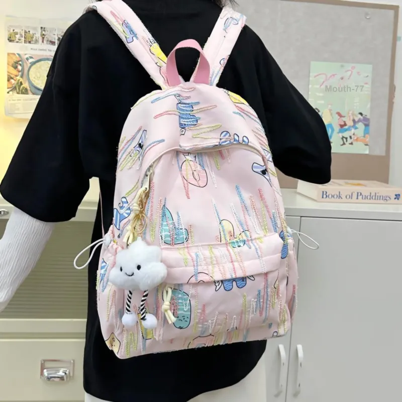 PINK·LAND Nylon Backpack Women's Multicolor-11