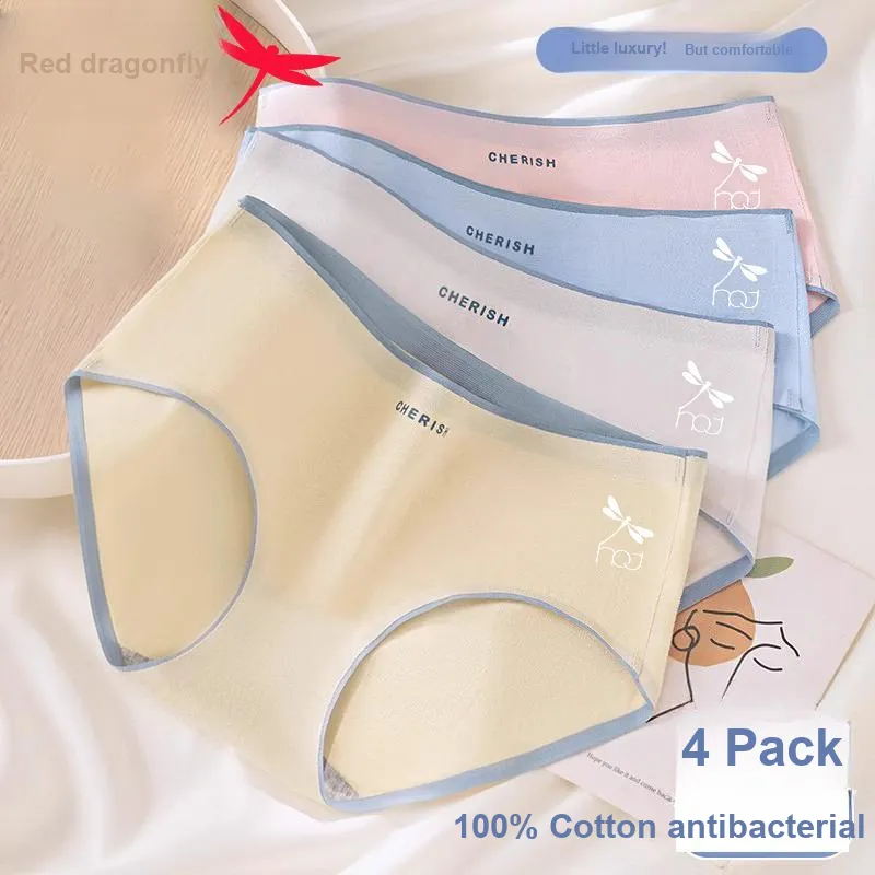 RED DRAGONFLY Cotton Panties Women's Gift Box Set Of 4-5