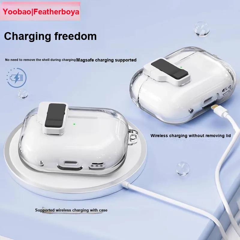 Yoobao Compatibility AirPods4 Protective Cover With Automatic Latch, Fully Enclosed, Impact Resistant Headphone Cases-3
