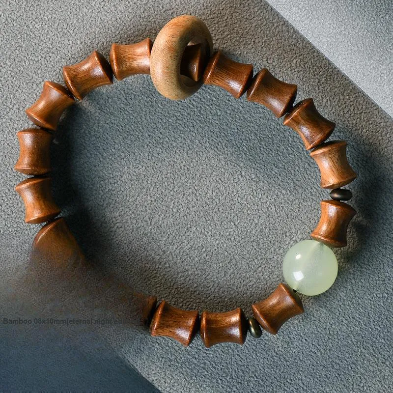 CHENTANMUZUO Green Sandalwood Bracelets Unisex-4