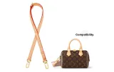Vegetable Tanned Leather 1.8cm Width Two-Section Adjustable 90-120cm (Compatible for Crossbody)