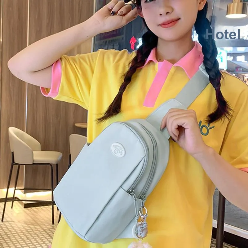 GOX Nylon Crossbody Bag, Sling Bag Regular Unisex Black/Pink/Khaki/Yellow/Light Blue-11