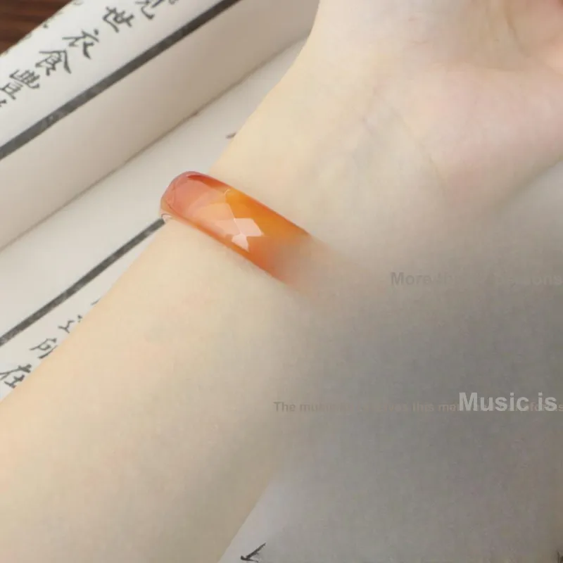 South Asia Natural Agate Jade Bangles Women's-3