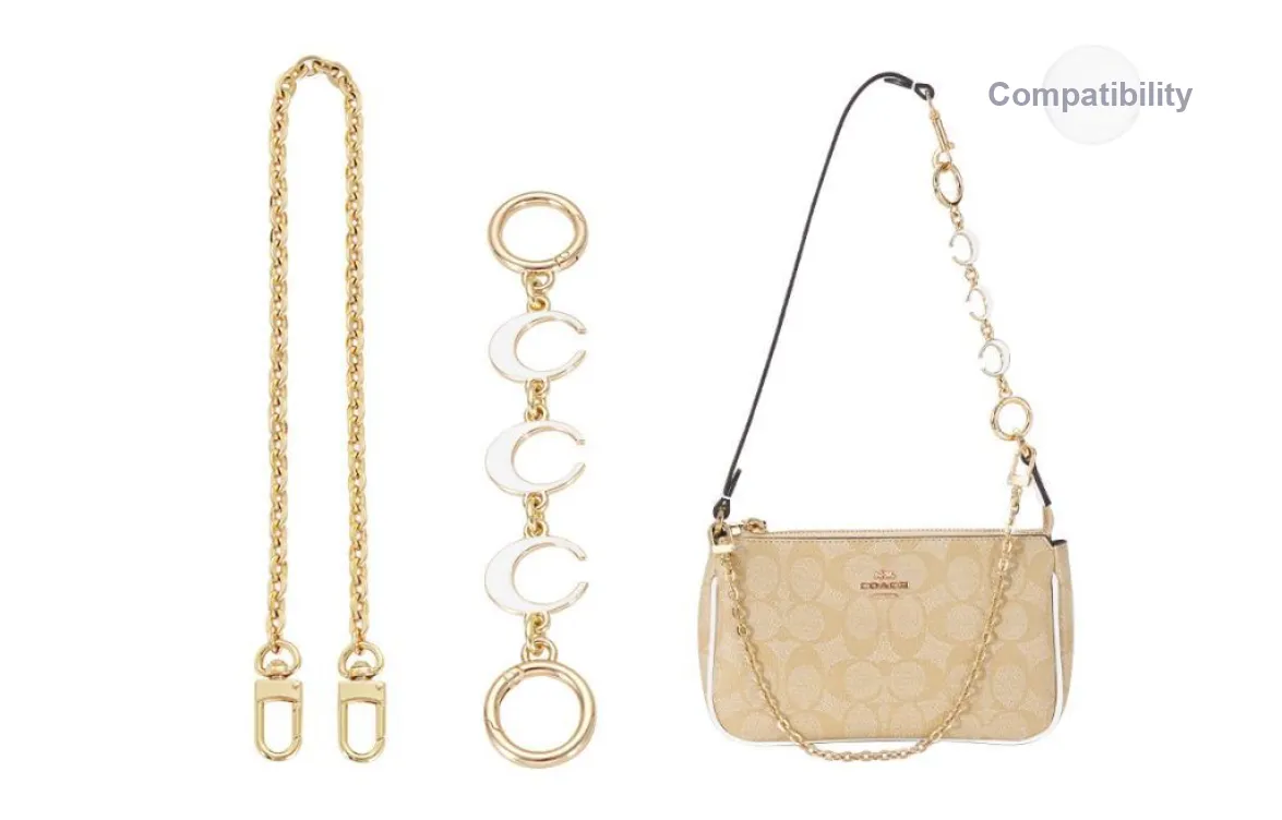 Lan Bao Fan Metal Decorative Chain Accessories Unisex Gold Tone