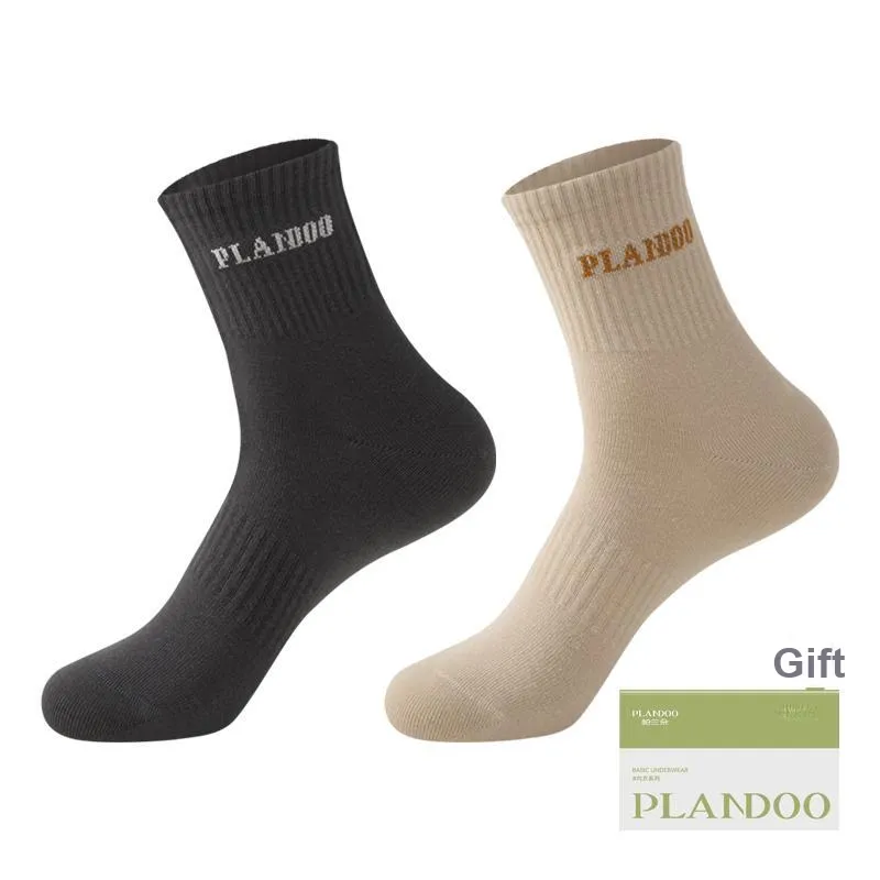 PLANDOO Mid Calf Socks Men's Shopping Bag 2 Pack-1