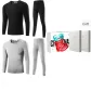 Silk 2 Set Underwear (Black+Light Gray)-Merino Wool Heating/Premium Gift Box Set