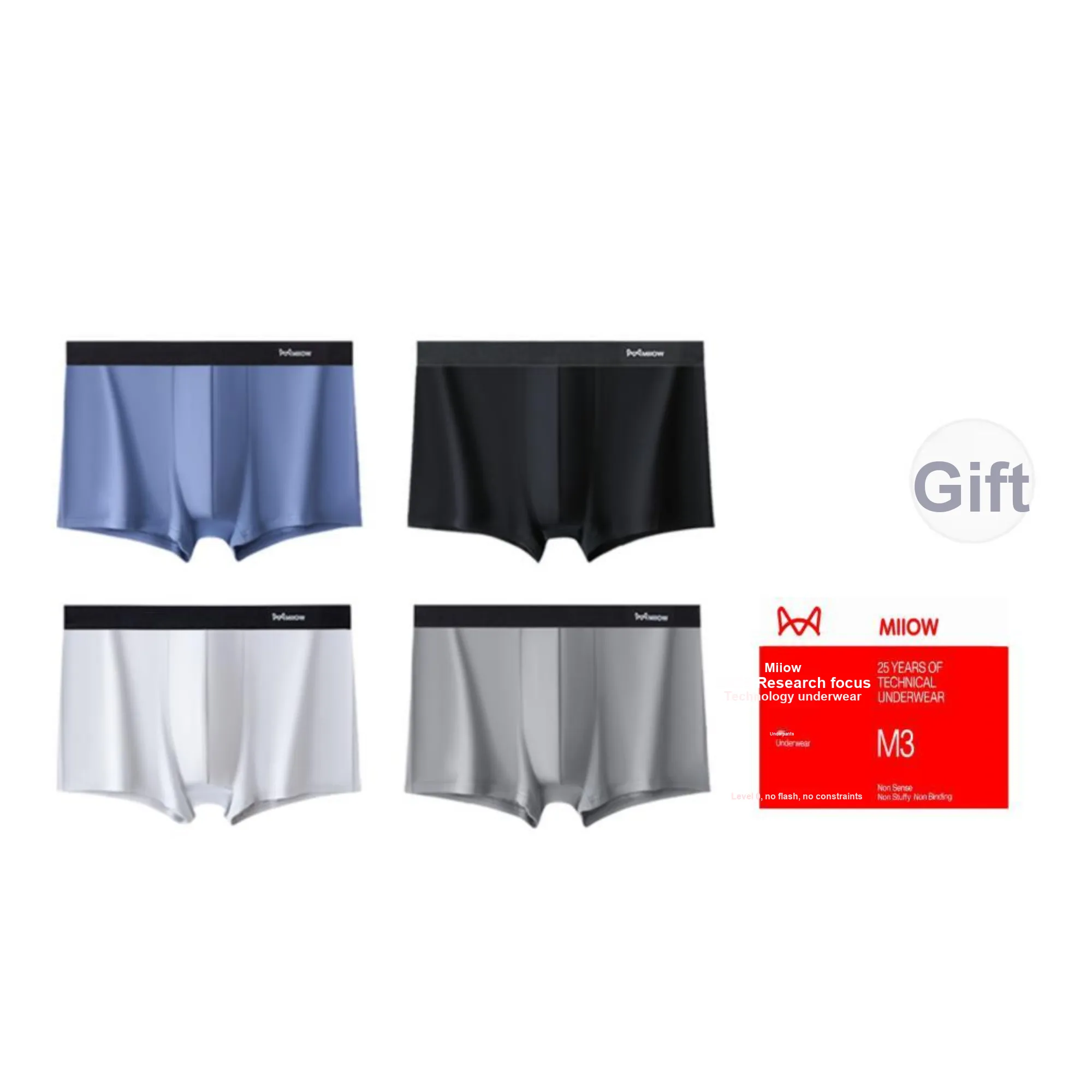 MIIOW Underpants Men's Gift Box Set Of 4