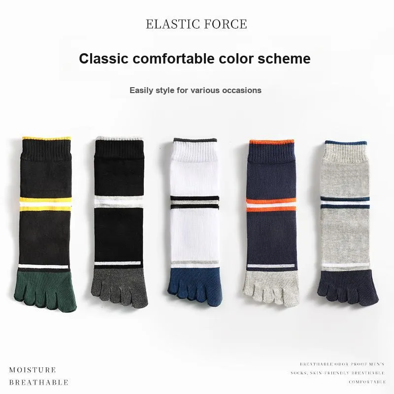 SEPTWOLVES Mid Calf Socks Men's 5 Pairs Gift Box Sets+Shopping Bag-5