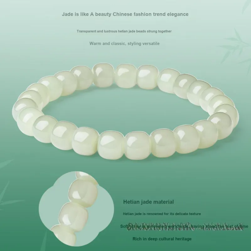 LAOMIAO Hetian Jade Pale Greenish White Jade Women's-20