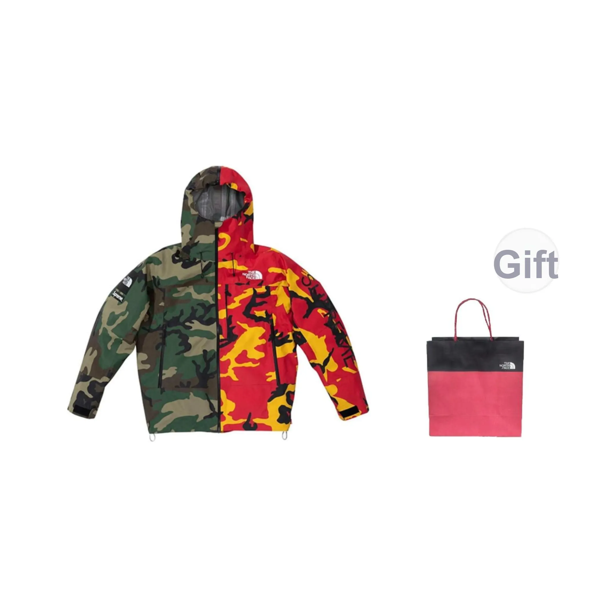 Supreme X THE NORTH FACE Jackets Unisex Red & Green+Shopping Bag