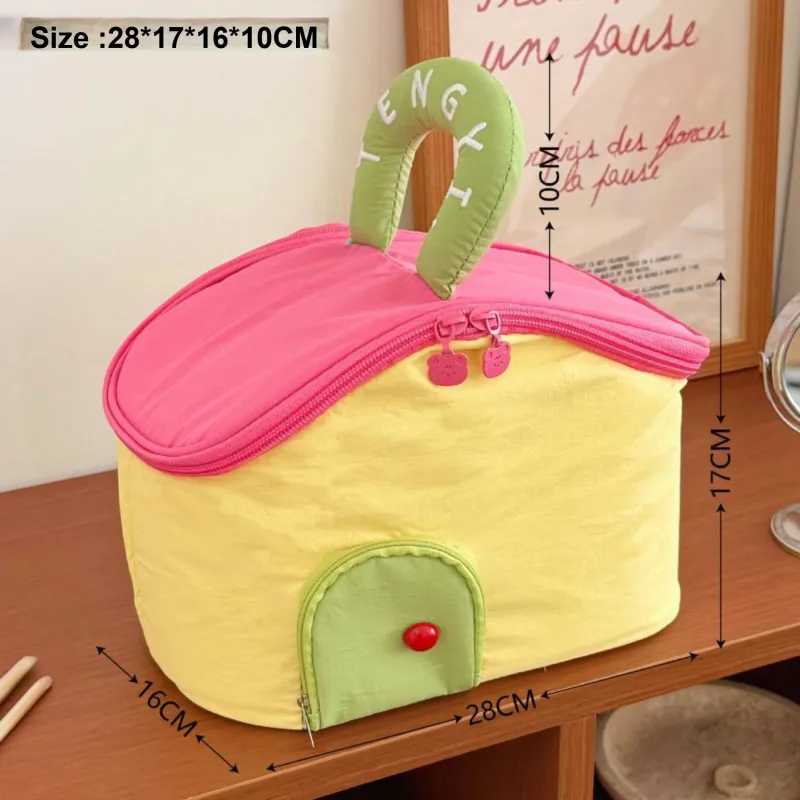 Gentle Welcome Cute Cottage Large Capacity Multifunction Storage Bag Portable Handbag Makeup Bags-5