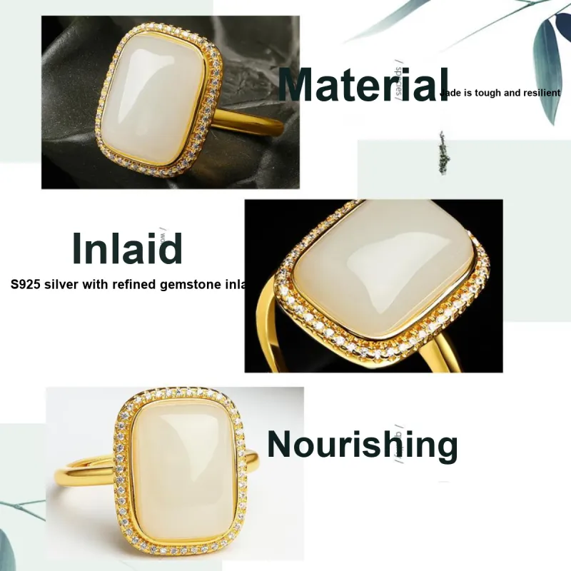 Oriental Jade Hetian Jade Rings White Jade Women's-2