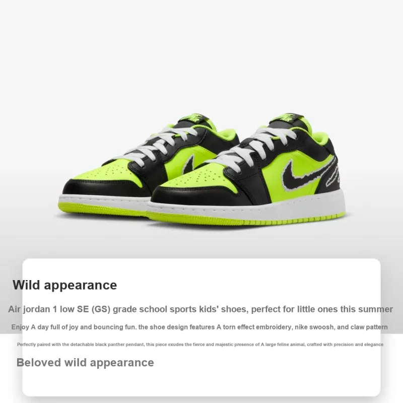 Jordan 1 Low SE Black Cat Volt GS-1