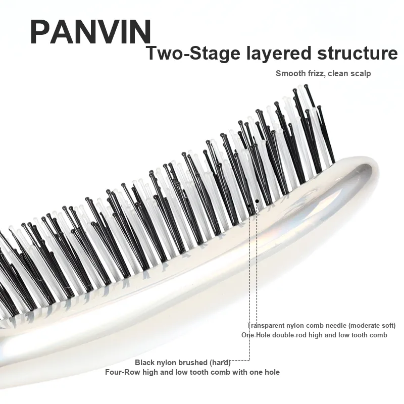 PANVIN Queen Comb Deep Cleaning Scalp Massage On The Go Comb-7
