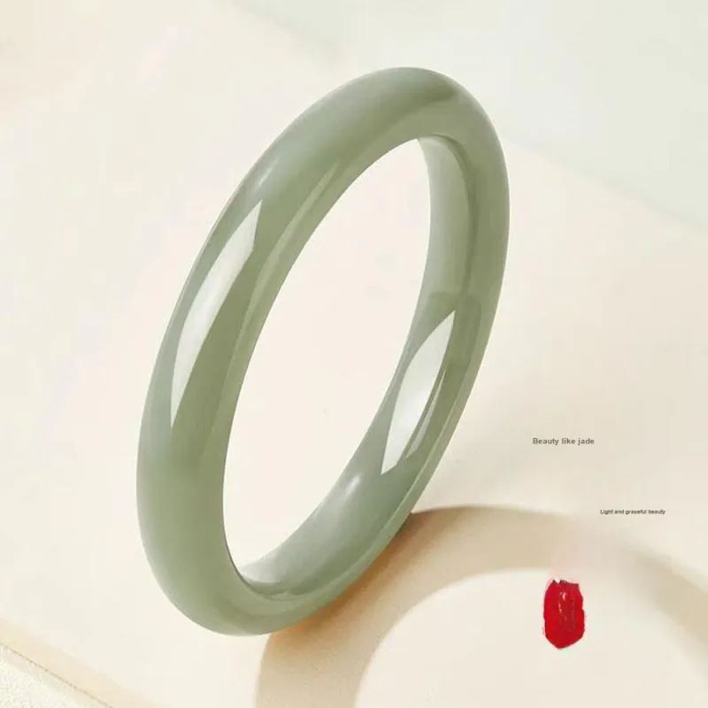 Master Kim Hetian Jade Bangles White Jade/Pale Greenish White Jade Women's-1
