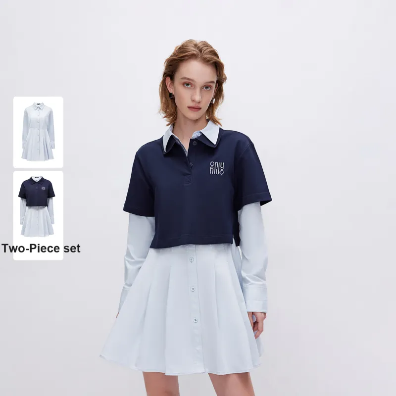 ONLY Long-Sleeved Dresses Women's Nine Masters Blue-2