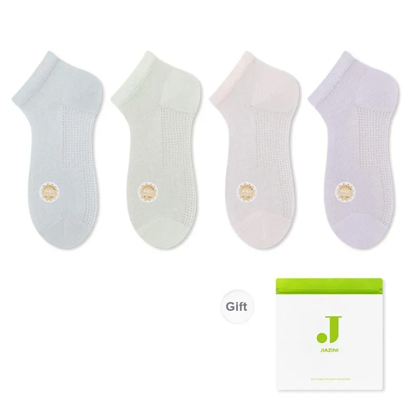 JIAZINI Ankle Socks Women's 4 Pack-12