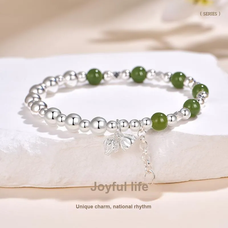 JINLIUFUJIXIANG Hetian Jade Bracelets White Jade/Pale Greenish White Jade Women's-2