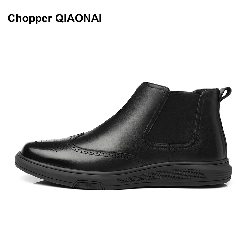 QIAONAI Dress Shoes Men High Top Black-1