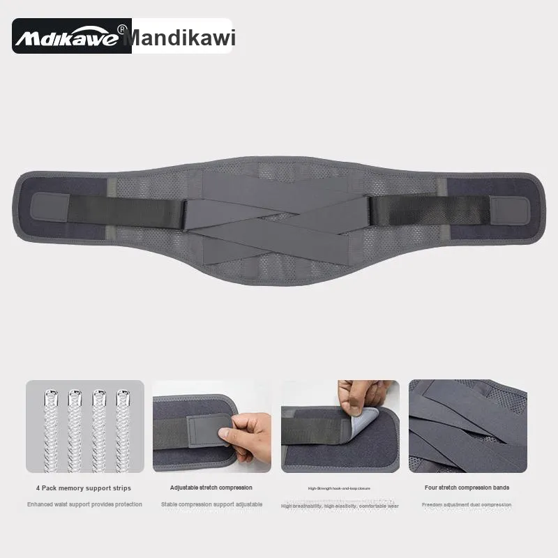 MDIKAWE Back Support Braces Basketball Fitness Breathable Protective Compression Dark Gray Polyester Unisex-1