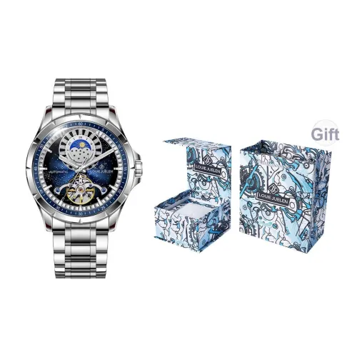 LOUIE JUELEN Автоматический Механический Механизм Мужские Часы 42 мм Синий