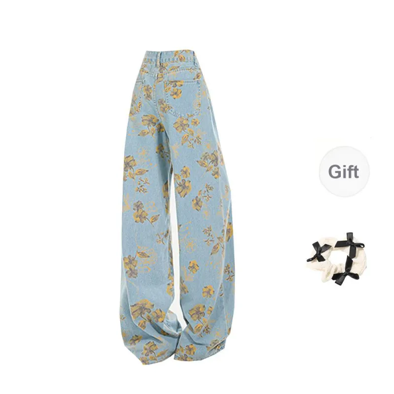 TORIGHT Jeans Women's Blue+Bowknot Hair Tie Bow Tie Comes With-1